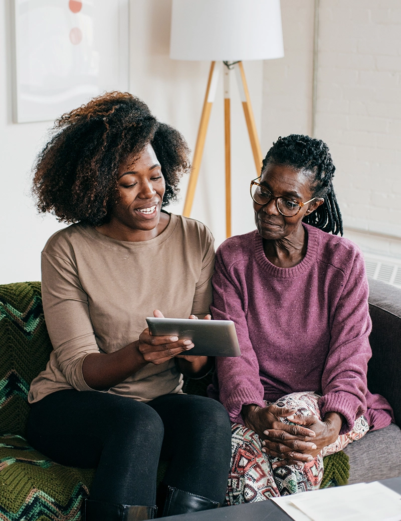 Woman and her health coach